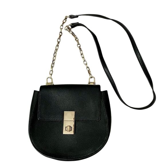Express Crossbody Chain Purse Black Lined Classic Lightweight 7 X 8 Preppy - Picture 1 of 11